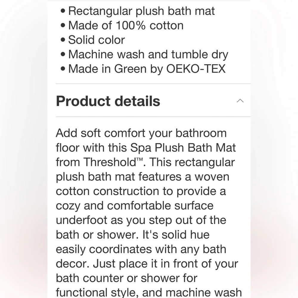 THRESHOLD NWT spa plush bath mat -sage green -21x34